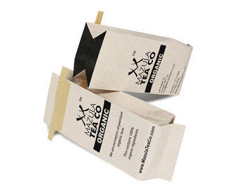 Impresión lateral de empaquetado de Eco del escudete de los bolsos del café del papel de Kraft con el lazo de la lata