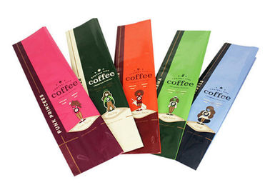 Los bolsos de café comerciales a prueba de humedad, los bolsos de café de la parte inferior plana modificaron el logotipo para requisitos particulares